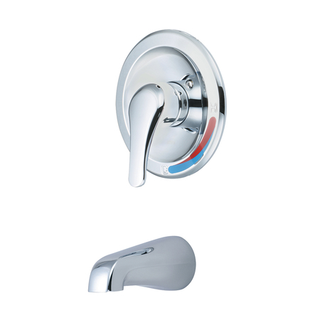 OLYMPIA FAUCETS Single Handle Tub Trim Set, Wallmount, Polished Chrome, Style: Traditional T-2301